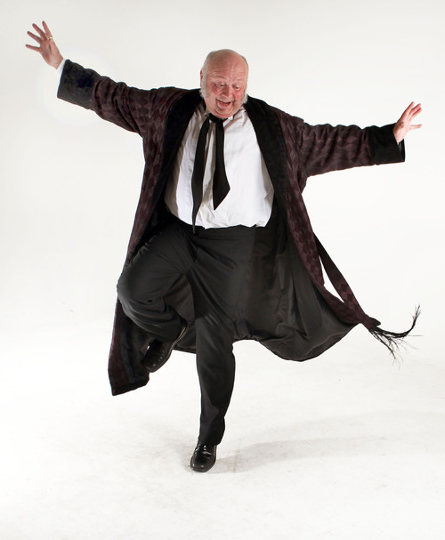 Francisco Kjolseth  |  The Salt Lake Tribune
Richard Wilkins gets into the spirit of dancing to "Roger deCoverley" for Hale Centre Theatre's upcoming production of "A Christmas Carol," as photographed at the Tribune photo studio on Nov. 13, 2012.