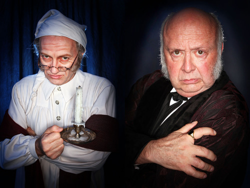 Francisco Kjolseth  |  The Salt Lake Tribune
Scrooge will be played by numerous actors this holiday season including Jamie Jackson with Pioneer Theatre Company, left, and Richard Wilkins for Hale Centre Theatre in West Valley City as they put on their best scowl for  "A Christmas Carol."