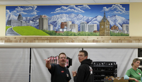 Al Hartmann  |  The Salt Lake Tribune
Trader Joe's new 12,700-square-foot store at 634 East 400 South in Salt Lake City features art murals depicting Salt Lake City themes. It opens for business Nov. 30.