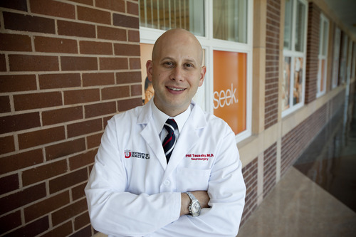 University of Utah neurosurgeon Philipp Taussky, the only doctor in Utah currently trained to use the Pipeline device, a new tool for repairing brain aneurysms. 
Courtesy: The University of Utah