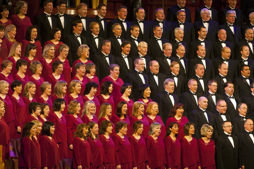 Chris Detrick  |  The Salt Lake Tribune
The Mormon Tabernacle Choir performs its Christmas concert at LDS Conference Center in Salt Lake City on Thursday, Dec. 13, 2012.