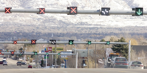Paul Fraughton  |  The Salt Lake Tribune
Traffic lights on the stretch of 5400 South between Bangerter Highway and 1900 West.
 Monday, December 17, 2012