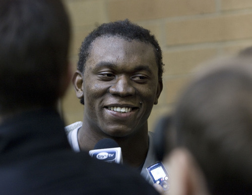 Scott Sommerdorf  |  The Salt Lake Tribune              
BYU DE Ezekiel "Ziggy" Ansah after practice in Provo, Wednesday December 12, 2012. Ansah, originally from Ghana, has only been playing football for a couple of years, but now he's suddenly being called a potential NFL first-round draft choice.