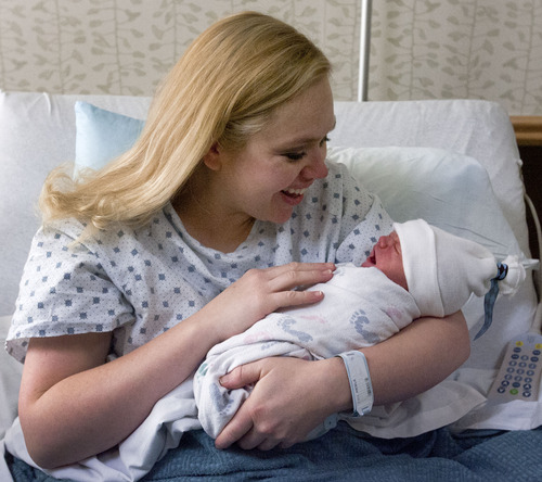 Steve Griffin | The Salt Lake Tribune

Angie Call holds her newborn son, Jackson, at Altaview Hospital in Sandy, Utah Friday December 21, 2012.