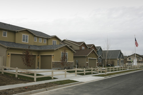 Rick Egan  | The Salt Lake Tribune 

Woodside Model Homes in the Foxboro subdivision, on Danby Drive, in the Foxboro North Community of North Salt Lake, Wednesday, December 12, 2012. Woodside Homes is a North Salt Lake-based builder and one of the biggest home builders in the U.S.