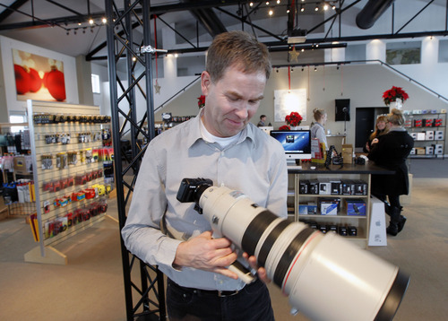Al Hartmann  |  The Salt Lake Tribune
Jens Nielsen owner of Pictureline, a camera store in Salt Lake City opened his store as a one-man operation in 1989 and has since expanded it to 20-plus employees.