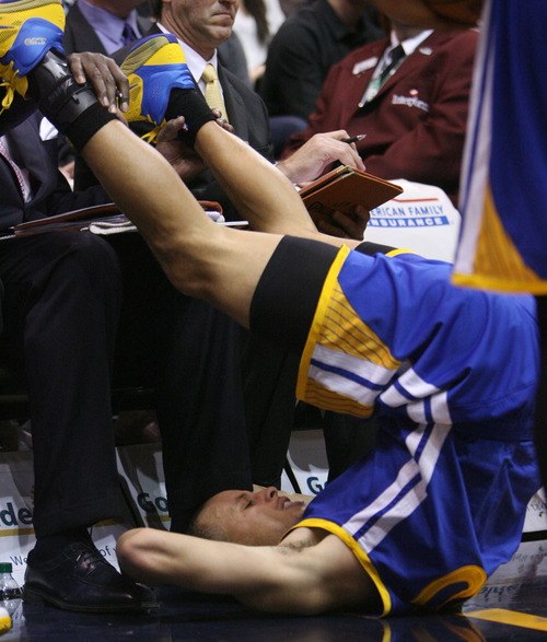 Steve Griffin | The Salt Lake Tribune


Golden State's Stephen Curry tumbles into the Jazz bench during second half action of the Utah Jazz Versus Golden State Warriors game at EnergySolutions Arena in Salt Lake City, Utah Wednesday December 26, 2012.