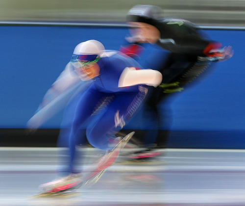 Steve Griffin | The Salt Lake Tribune


Jilleanne Rookard leads Petra Acker into a turn in the women's 3000 meters at the U.S. Long-Track Speedskating Championships at the Olympic Oval in Kearns, Utah Thursday December 27, 2012. Rookard won the event and Acker finished third.