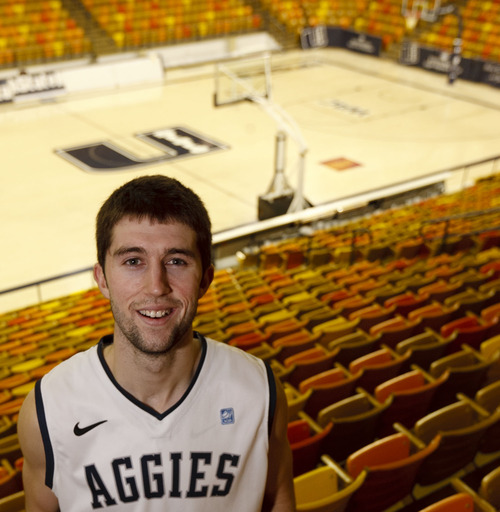 Trent Nelson  |  The Salt Lake Tribune
Utah State's Preston Medlin is a star in the WAC as a sophomore. The shooting guard has emerged as one of the best in the league, and is reminding many of former Aggie superstar Jaycee Carroll.