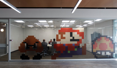 Trent Nelson  |  The Salt Lake Tribune
The Mario-themed conference room (Miyamoto, named after the creator of Mario) at the new Adobe building Thursday December 6, 2012 in Lehi.