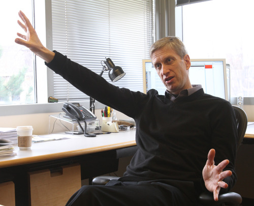 Rick Egan  |  The Salt Lake Tribune 
Andres Villu Maricq talks about developments in molecular neuroscience in his office at the University of Utah. Maricq is the director of the Center for Cell and Genome Science.