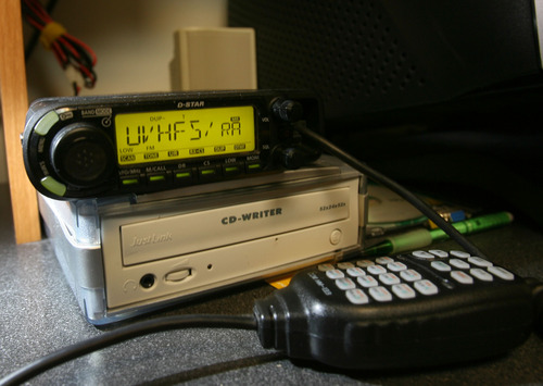 Steve Griffin | The Salt Lake Tribune


Darwin Woodruff is a ham radio operator and also a weather spotter for the National Weather Service. Photo is of his dual band radio in his office in his Taylorsville, Utah home Friday December 21, 2012.