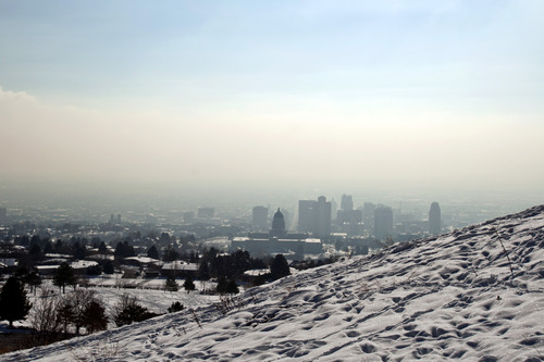 Chris Detrick  |  The Salt Lake Tribune
The inversion as seen from Vista Mound near Ensign Peak Wednesday January 2, 2013.