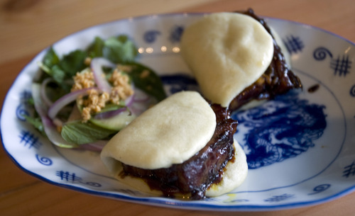 Kim Raff  |  The Salt Lake Tribune
Standout dishes of 2012:  Steamed Buns with Pork Belly Plum Alley in Salt Lake City.