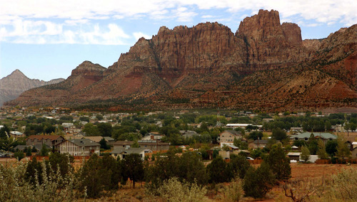 Tribune file photo
The UEP trust holds nearly all the land and property in the twin bordertowns of Colorado City, Arizona and Hildale, Utah, seen in this 2007 photo. Many members of Warren Jeffs' FLDS church still live there.
