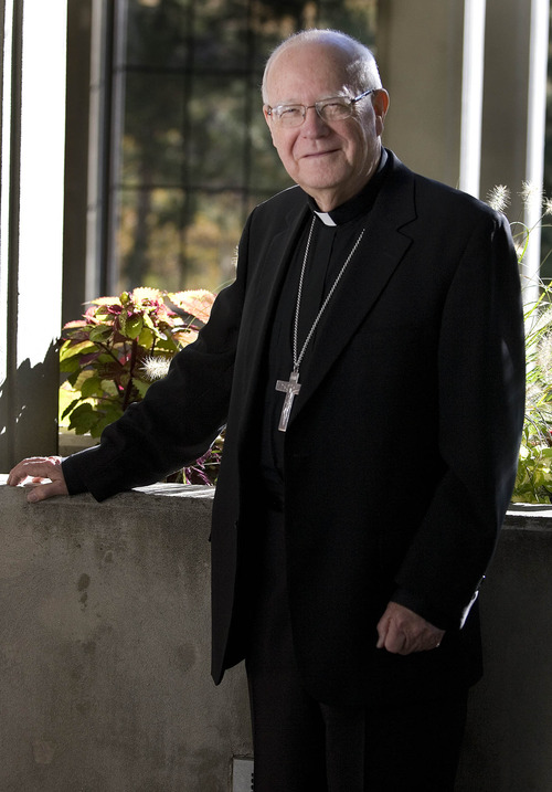 Paul Fraughton  |   Salt Lake Tribune
Retired Catholic Archbishop George H. Niederauer of San Francisco, pictured her on October 19, 2012, is still a popular figure in the Utah diocese, which he led from January 1995 to February 2006.
