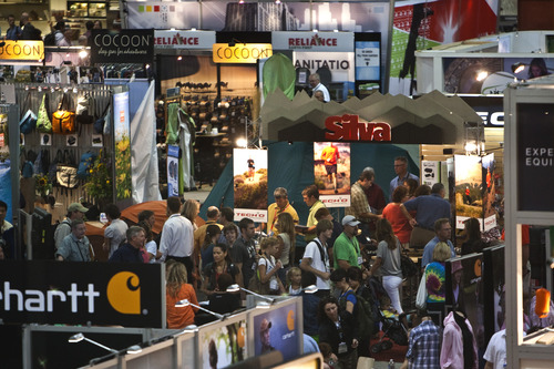 Photo by Chris Detrick  |  The Salt Lake Tribune 
People walk around thousands of exhibitors during the Outdoor Retailer Summer Market at the Salt Palace Convention Center Wednesday August 4, 2010.