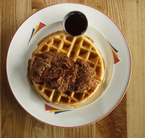 Leah Hogsten  |  The Salt Lake Tribune
Chicken and waffles as served at the Pig & and Jelly Jar.