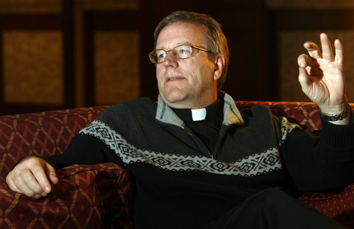 Rick Egan  | The Salt Lake Tribune 
The Rev. Robert Barron, a Chicago area Catholic priest and prominent theologian who visited Salt Lake City to speak at a conference, says the beauty of faith can bring people back to God. Wednesday, January 9, 2013.