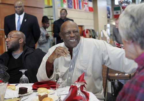Al Hartmann  |  The Salt Lake Tribune
Academy Award-winning actor Louis Gossett Jr. attends the Martin Luther King Jr. Human Rights Luncheon at the Utah Cultural Celebration Center on Friday. Gossett delivered a speech that touched on his Eracism Foundation -- the elimination of racism through programs fostering cultural diversity and promoting antiviolence initiatives.