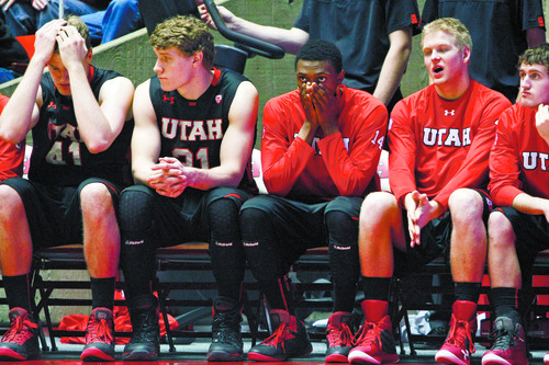 Chris Detrick  |  The Salt Lake Tribune
The Utah bench reacts at the end of the game at the Huntsman Center Thursday January 10, 2013.  UCLA won the game 57-53.
