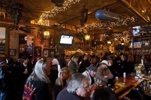 Chris Detrick  |  Tribune file photo 
Sundance Film Festival patrons crowd the No Name Saloon in Park City in 2011. Back in the film festival's early days, the saloon was called the Alamo, a no-frills place with peanut shells littering the floor.