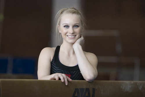 Paul Fraughton  |   The Salt Lake Tribune
University of Utah sophomore gymnast Georgia Dabritz.
