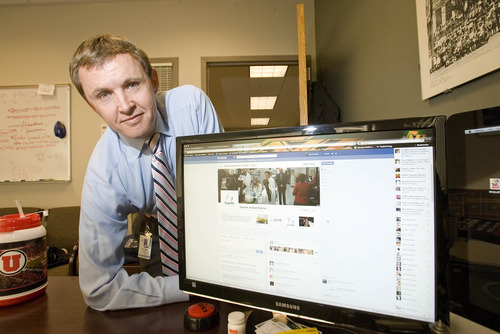 Paul Fraughton  |   Salt Lake Tribune
Director of Communications and Community Outreach for the Granite School District, Ben Horsley  with his face book page.
 Monday, January 7, 2013