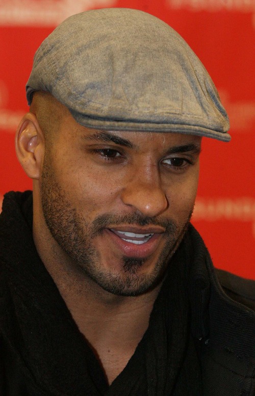 Leah Hogsten  |  The Salt Lake Tribune
Actor Ricky Whittle poses for pictures before the premiere of "Austenland" at The Eccles Theatre screening venue during the Sundance Film Festival on Friday, Jan. 18, 2013.