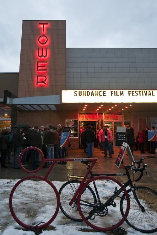 Chris Detrick  |  The Salt Lake Tribune
Filmgoers wait outside of Tower Theatre before the screening of "Sleepwalk With Me" during the 2012 Sundance Film Festival.