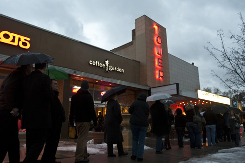 Chris Detrick  |  The Salt Lake Tribune
Filmgoers wait outside of Tower Theatre before the screening of "Sleepwalk With Me" during the 2012 Sundance Film Festival.
