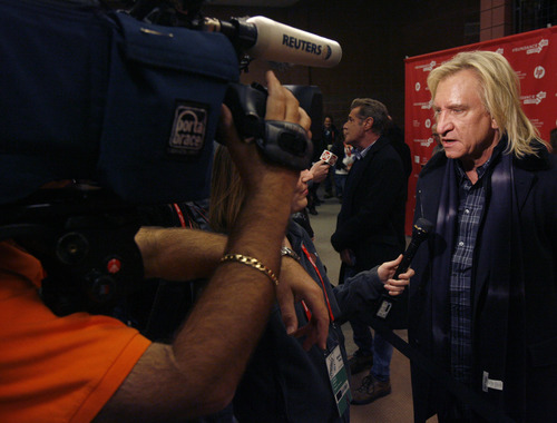 Rick Egan  | The Salt Lake Tribune 

The Eagles Joe Walsh is interviewed before the premiere of "History of the Eagles, Part 1" at the Eccles Theater, Saturday, January 19, 2013.
