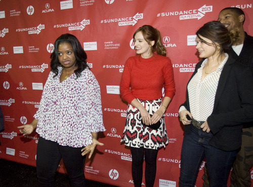 Kim Raff  |  The Salt Lake Tribune
Actress (left) Octavia Spencer is photographed with cast members (middle) Ahna O'Reilly and Melonie Diaz on the red carpet for the premiere of "Fruitvale" at the Marc Theater during the Sundance Film Festival in Park City on January 19, 2013.