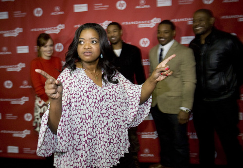 Kim Raff  |  The Salt Lake Tribune
Actress Octavia Spencer tells the press to go see this movie while on the red carpet for the premiere of "Fruitvale" at the Marc Theater during the Sundance Film Festival in Park City on January 19, 2013.