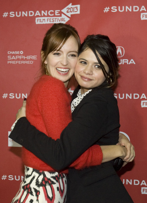 Kim Raff  |  The Salt Lake Tribune
Actresses (left) Ahna O'Reilly and (right) Melonie Diaz are photographed on the red carpet for the premiere of "Fruitvale" at the Marc Theater during the Sundance Film Festival in Park City on January 19, 2013.