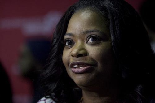 Kim Raff  |  The Salt Lake Tribune
Actress Octavia Spencer gives an interview on the red carpet for the premiere of "Fruitvale" at the Marc Theater during the Sundance Film Festival in Park City on January 19, 2013.