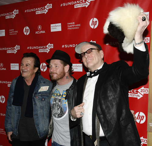 Rick Egan  | The Salt Lake Tribune 

Le Ving, Corey Taylor and Rick Nelson pose for photos at the "Sound City" premiere at the Marc in Park City, Utah, Friday, January 18, 2013.