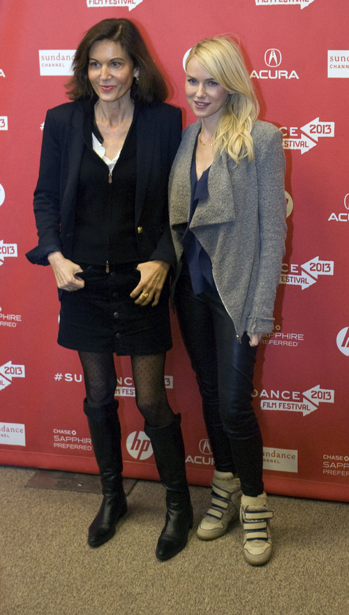 Kim Raff  |  The Salt Lake Tribune
(left) Director Anne Fontaine and actress Naomi Watts stand for photographs on the red carpet during the premiere screening of "Two Mothers" at the Eccles Theatre during the Sundance Film Festival in Park City on January 18, 2013.