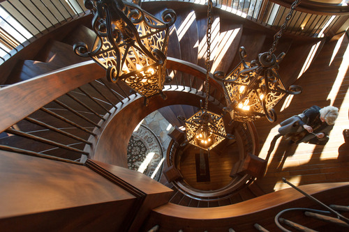 Trent Nelson  |  The Salt Lake Tribune
Spiral staircases at the House of Luxury, a $21 million mansion in Deer Valley where high-end brands displayed their products and services during the Sundance Film Festival, Sunday, January 20, 2013.