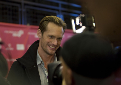 Kim Raff  |  The Salt Lake Tribune
Actor Alexander Skarsgaard gives an interview on the red carpet for the premiere screening of "The East" at the Eccles Theatre during the Sundance Film Festival in Park City on January 20, 2013.
