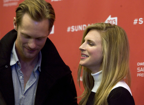 Kim Raff  |  The Salt Lake Tribune
(left) Actor Alexander Skarsgaard and Actress Brit Marling are photographed on the red carpet for the premiere screening of "The East" at the Eccles Theatre during the Sundance Film Festival in Park City on January 20, 2013.