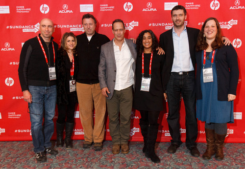 Trent Nelson  |  The Salt Lake Tribune
Composer Joel Goodman, Sara Bernstein, producer Nick Quested, director Sebastian Junger, editor Geeta Gandbhir, producer James Brabazon and editor Maya Mumma at the Sundance Film Festival premiere of the film Which Way is the Front Line From Here? The Life and Time of Tim Hetherington, Sunday, January 20, 2013 in Park City.