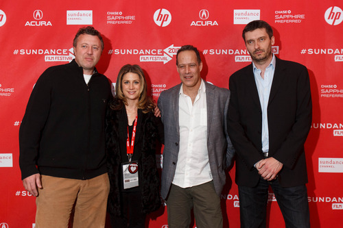 Trent Nelson  |  The Salt Lake Tribune
Producer Nick Quested, Sara Bernstein, director Sebastian Junger, and producer James Brabazon at the Sundance Film Festival premiere of the film Which Way is the Front Line From Here? The Life and Time of Tim Hetherington, Sunday, January 20, 2013 in Park City.