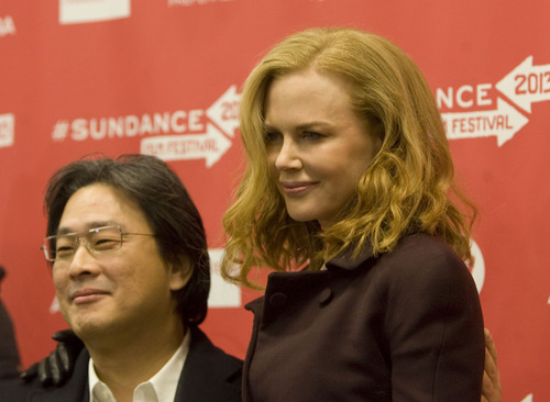 Kim Raff  |  The Salt Lake Tribune
(left) Director Chan-Wook Park and Actress Nicole Kidman are photographed on the red carpet for the premiere screening of "Stoker" at the Eccles Theatre during the Sundance Film Festival in Park City on January 20, 2013.