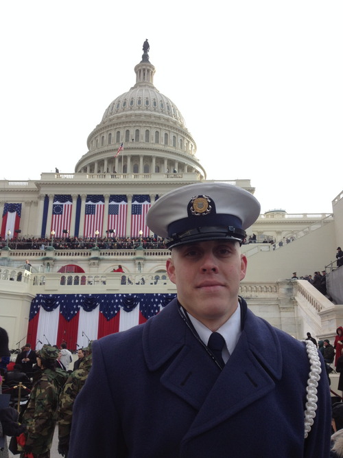 Matt Canham | The Salt Lake Tribune
Jason Arballo, a native of American Fork, is a member of the U.S. Coast Guard's honor guard, which assisted inauguration attendees Monday.