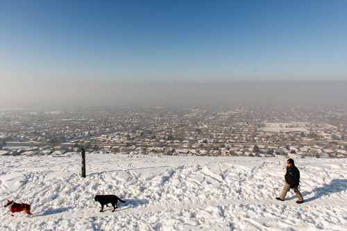 Trent Nelson  |  The Salt Lake Tribune
Smog trapped in an inversion layer over Salt Lake City, Tuesday, January 22, 2013.