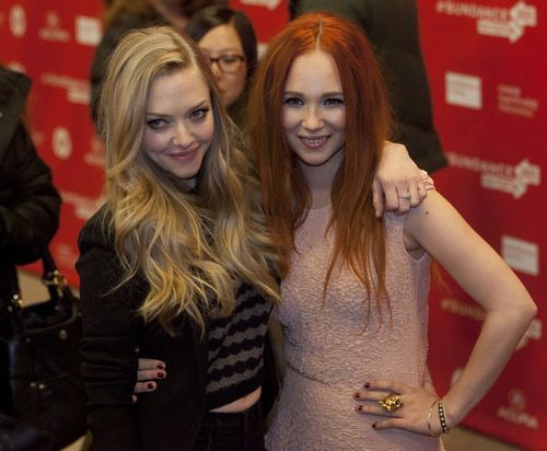 Steve Griffin | The Salt Lake Tribune


"Lovelace" actress Amanda Seyfried and Juno Temple pose for the cameras during the Sundance screening at the Eccles Theatre in Park City on Tuesday, Jan. 22, 2013.