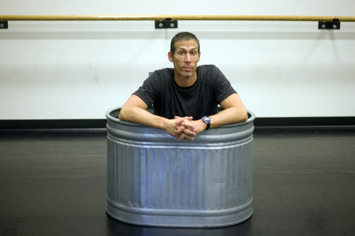 Kim Raff  |  The Salt Lake Tribune
Stephen Brown, a dance choreographer has an upcoming show at the Rose Wagner Performing Arts Center in Salt Lake City on December 16, 2012. Brown is a non traditional choreographer who uses untraditional props, like the basin he is sitting in, in his performances.