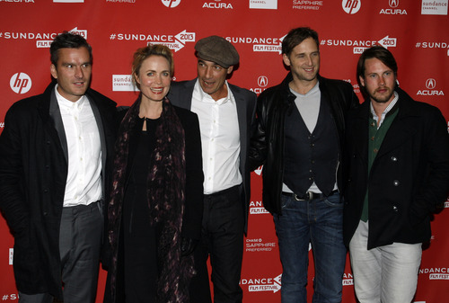 Rick Egan  | The Salt Lake Tribune 

Left to right Henry Thomas, Radha Mitchell, 
Jean-Marc Barr, Josh Lucas, and John Robinson, for the red-carpet screening of "Big Sur" at the Eccles Theatre in Park City, Wednesday, January 23, 2013.