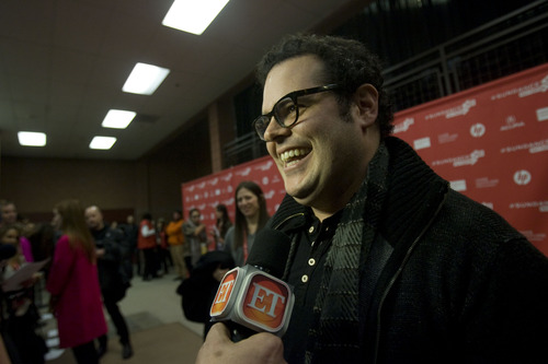 Kim Raff  |  The Salt Lake Tribune
Actor Josh Gad, playing the role of Steve Wozniak, is interviewed on the red carpet for the premiere of  "jOBS" at the Eccles Theatre during the Sundance Film Festival in Park City on January 25, 2013.
